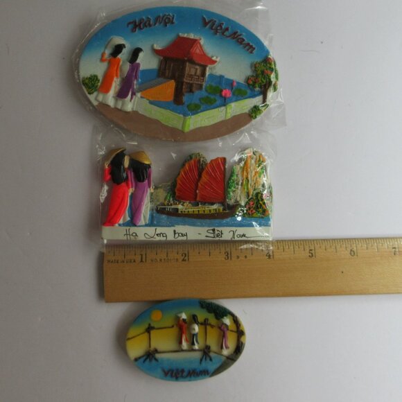 12 Refrigerator Magnets Asia Thailand Phuket Korea Japan Goa Aspara Vietnam - Picture 5 of 16